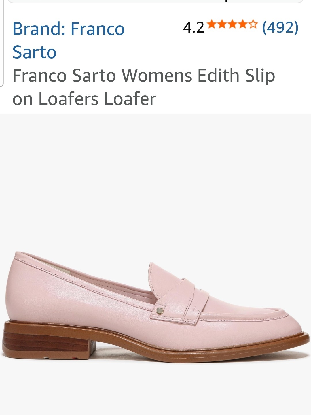Franco Sarto Pale Pink Leather Penny Loafers
